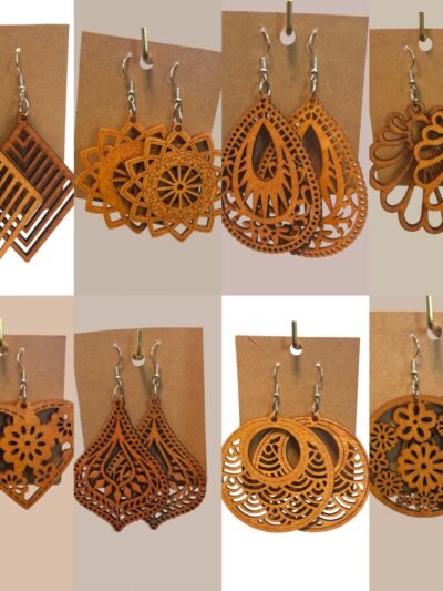 Boho Wooden ear rings